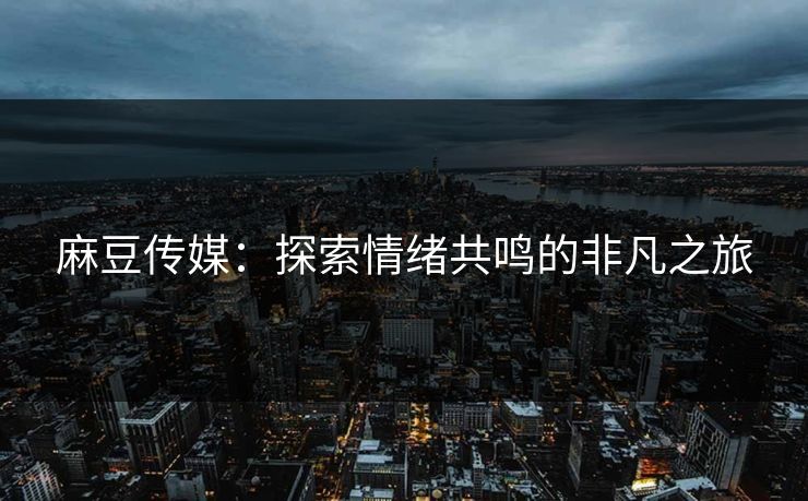 麻豆传媒：探索情绪共鸣的非凡之旅