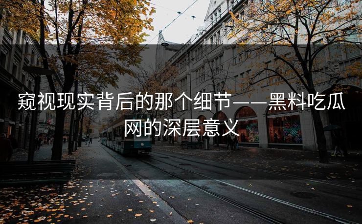 窥视现实背后的那个细节——黑料吃瓜网的深层意义