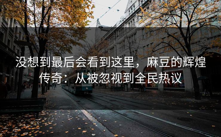 没想到最后会看到这里，麻豆的辉煌传奇：从被忽视到全民热议