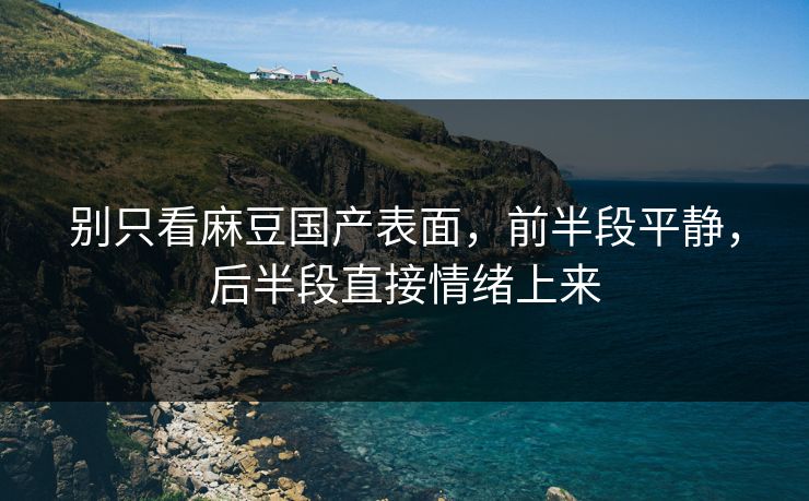 别只看麻豆国产表面，前半段平静，后半段直接情绪上来